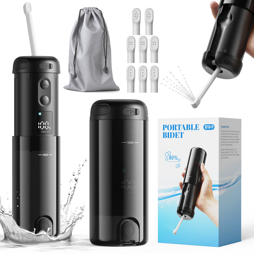 Handheld Electric Smart Bidet – Portable Travel Bidet with 5 Spray Modes, IP67 Waterproof & Swappable Nozzles for Baby, Postpartum & Daily Care