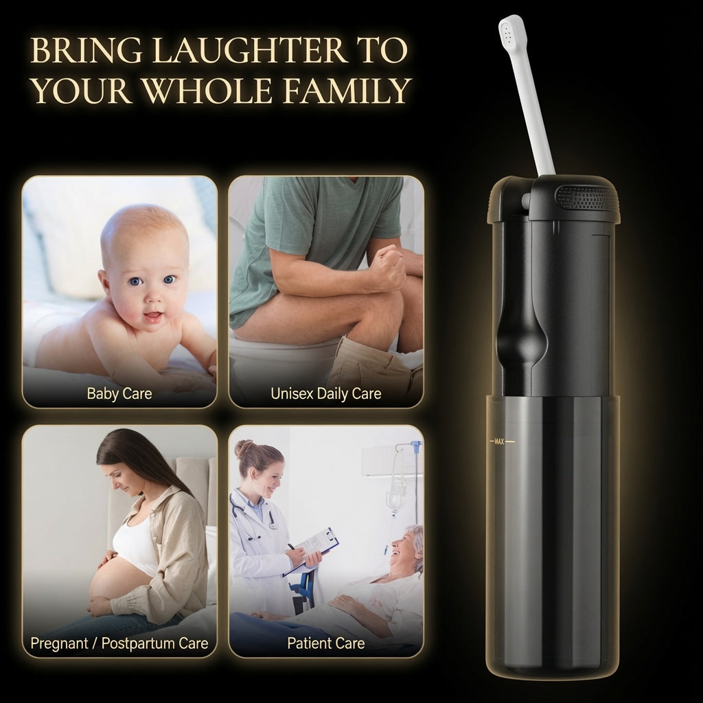 Handheld Electric Smart Bidet – Portable Travel Bidet with 5 Spray Modes, IP67 Waterproof & Swappable Nozzles for Baby, Postpartum & Daily Care